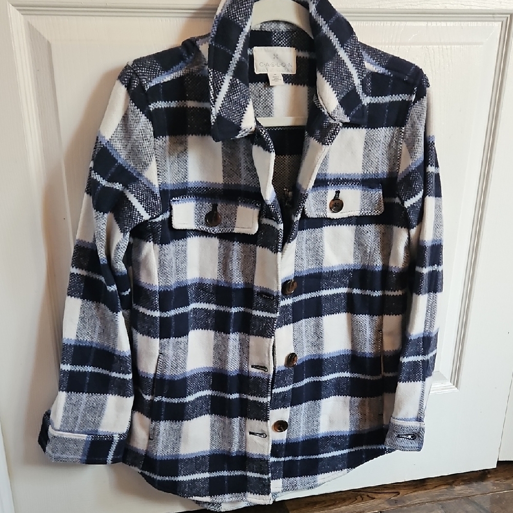 Plaid Kids Jacket - Blue and White